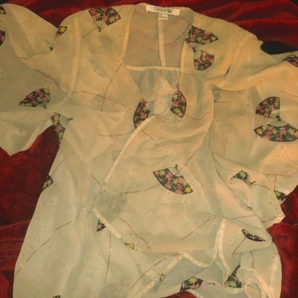 Beige Kimono with Fans Forever 21